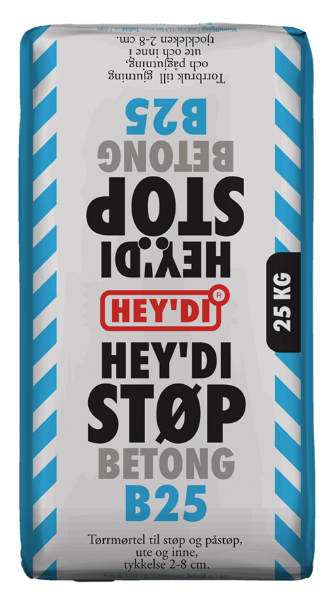 Hey'di Murstøp B25 25 kg mørtel