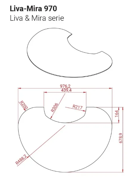 Lotus Mira og Liva serie - Formgulvplate i klart glass