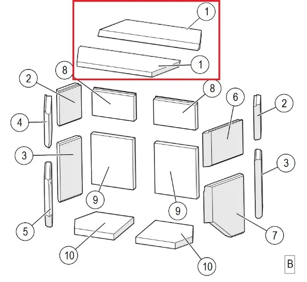 Røykvendeplate til Lotus M-serie, før aug. 2020