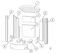 Brennplatesett komplett til Lotus Mira og Liva med sideglass