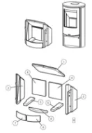 Lotus 9000 serie - RD - Brennplatesett skamol komplett