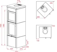 Lotus QM40 kleberstein med bakeovn og sort dør