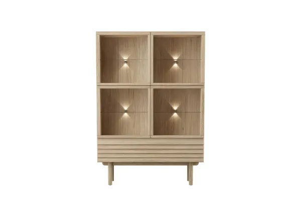 Casø 777 highboard 124x177x40 cm hvitoljet eik