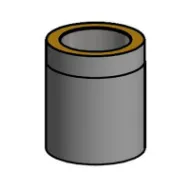 Isolert røykrør 25 cm Ø150mm svart