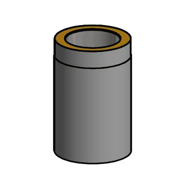 Isolert røykrør 33 cm Ø150mm svart