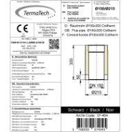 Isolert røykrør 33 cm Ø150mm svart