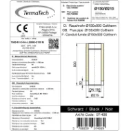 Isolert røykrør 50 cm Ø150mm svart