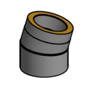 Isolert røykrør kne 15° Ø150mm svart