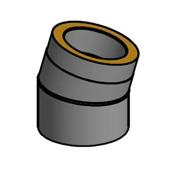 Isolert røykrør kne 15° Ø150mm svart