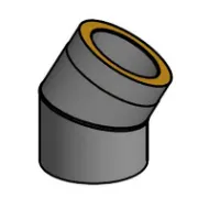 Isolert røykrør kne 30° Ø150mm svart