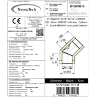 Isolert røykrør kne 45° m/ luke Ø150mm svart