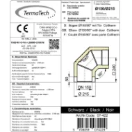 Isolert røykrør kne 90° 3-delt m/ feieluke Ø150mm svart