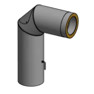 Isolert røykrør kne 90° 3-delt 50x70 cm  Ø150mm svart