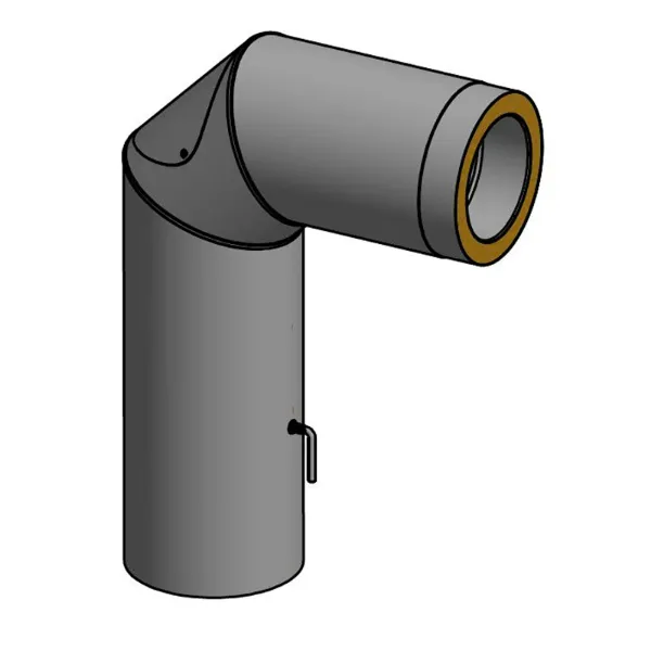 Isolert røykrør kne 90° 3-delt 50x70 cm  Ø150mm svart
