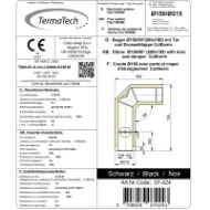 Isolert røykrør kne 90° 3-delt 50x70 cm  Ø150mm svart