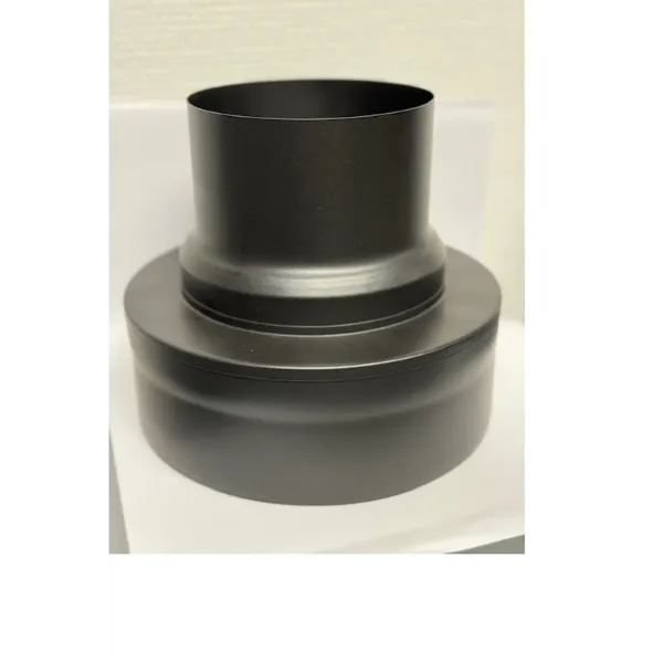 Isolert røykrør tilslutning mot ovn Ø130mm svart