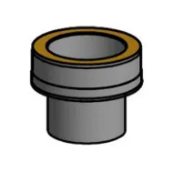 Isolert røykrør tilslutning mot ovn Ø150mm svart