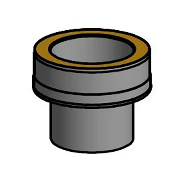 Isolert røykrør tilslutning mot ovn Ø150mm svart