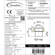 Isolert røykrør tilslutning mot ovn Ø150mm svart