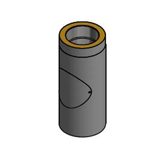 Isolert røykrør 25 cm m/feieluke Ø150mm svart