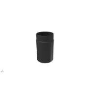 Røykrør rett 25 cm Ø150mm svart