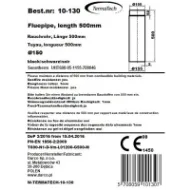 Røykrør rett 50 cm Ø150mm svart