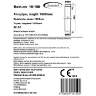Røykrør rett 100 cm Ø150mm svart