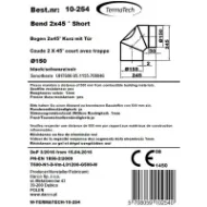 Røykrør bend kort 3-delt 90° med luke Ø150mm svart