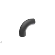 Røykrør bend 90° helbøyd 38x38 cm Ø150mm svart