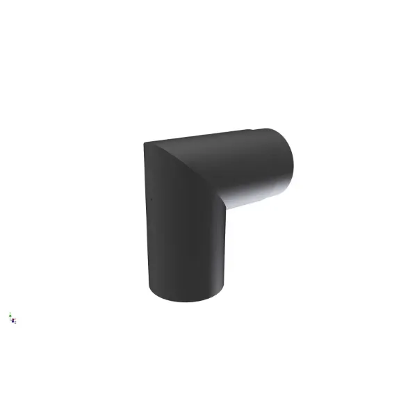 Røykrør bend 90°skarp 30x30 cm Ø150mm svart