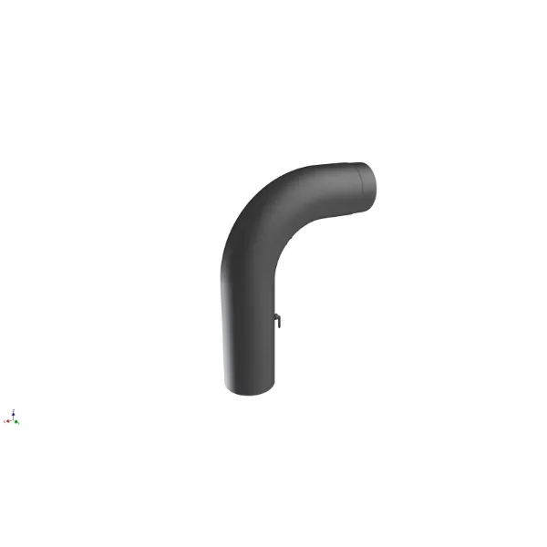 Røykrør bend 90° helbøyd 64,5x46 cm Ø150mm svart