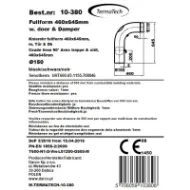 Røykrør bend 90° helbøyd 64,5x46 cm Ø150mm svart