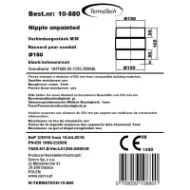 Røykrør skjøtestykke Ø150-Ø150 svart