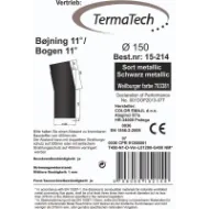 Røykrør bend 11° Ø150mm svart metallic