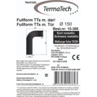 Røykrør bend 90° helbøyd 60x40 cm Ø150mm svart metallic