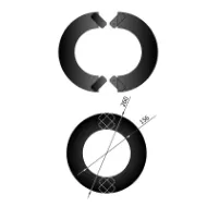 Pyntering 2-delt for Ø150mm røykrør svart metallic
