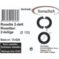 Pyntering 2-delt for Ø150mm røykrør svart metallic