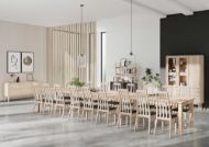 Casø 701 spisebord uttrekkbar 200-500x100x75 cm Hvitoljet eik, inkl. 3 ileggsplater