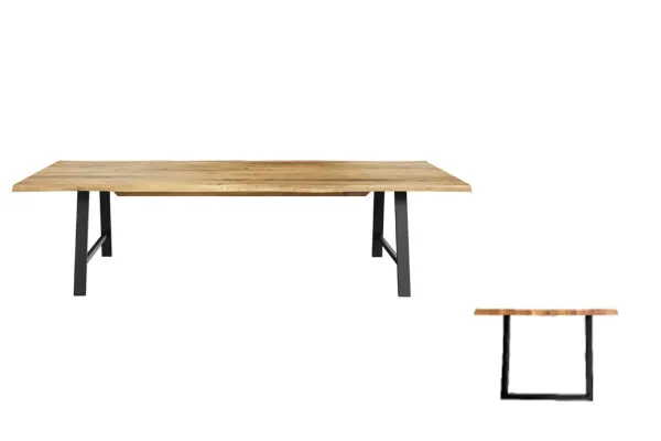 Casø Eydis Matbord 240x100x75 cm Naturoljet Eik med U-ben