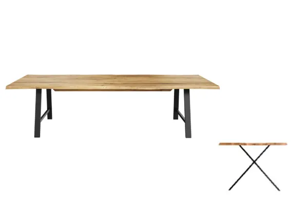 Casø Eydis Matbord 240x100x75 cm Naturoljet Eik med X-ben