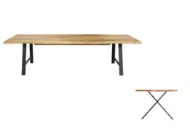 Casø Eydis Matbord 300x100x75 cm Naturoljet Eik med X-ben