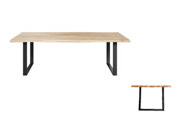 Casø Eydis Matbord 200x100x75 cm Hvitoljet Eik med U-ben