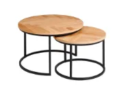 Casø Coffeebreak Sofabord 75/58 cm med Fiskebensmønster Naturoljet Eik 