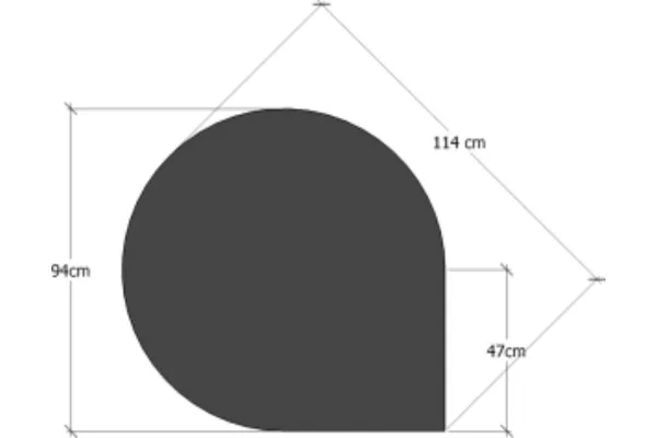 Peisplate i sort Brasiliansk skifer - dråpeformet hjørneplate