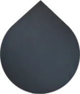 Peisplate i sort Brasiliansk skifer - dråpeformet hjørneplate