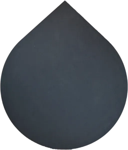 Peisplate i sort Brasiliansk skifer - dråpeformet hjørneplate