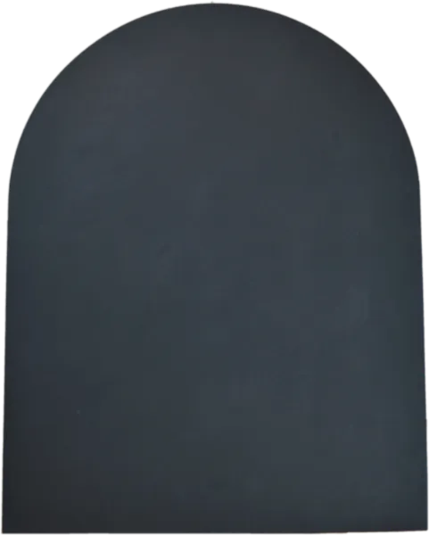 Peisplate i sort Brasiliansk skifer - buet front