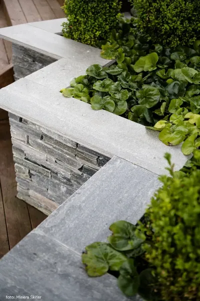 Sålebenk lys Oppdal natur - 20 cm i fallende lengder, T: 15-25mm - Minera Skifer