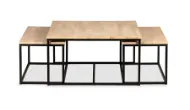 Kungälv sofabord 90 x 90 x H48 + 2 stk 85 x 44 x H42 cm