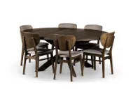 Hemse rundt spisebord Ø140 - 180 (220) x 75 cm, inkl 1 ileggsplate